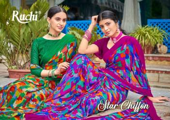 RUCHI STAR CHIFFON 84th EDITION 18101A TO 18103D PRINTED SAREE WHOLESALER